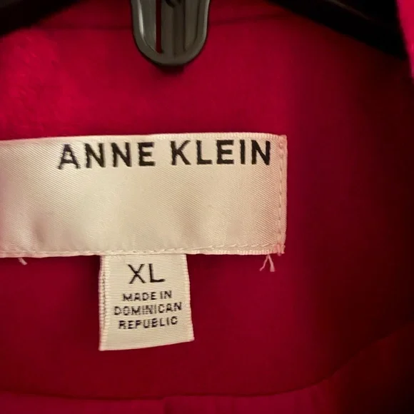 Anne Klein Vibrant Red double breasted wool blend coat with coordinating scarf. - Picture 2 of 5